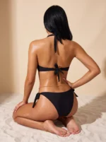 Women's Push-Up Bikini Set, Halterneck Brazilian Style, Adjustable Ties, High Cut - Image 3