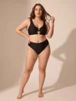 Women's Bikini Set Tummy Control Swimsuit Large Sizes Two Piece V-Neck Plus Size