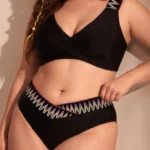 Women's Bikini Set Tummy Control Swimsuit Large Sizes Two Piece V-Neck Plus Size