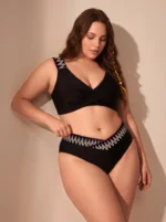 Women's Bikini Set Tummy Control Swimsuit Large Sizes Two Piece V-Neck Plus Size - Image 2