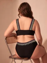 Women's Bikini Set Tummy Control Swimsuit Large Sizes Two Piece V-Neck Plus Size - Image 4