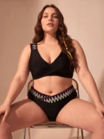 Women's Bikini Set Tummy Control Swimsuit Large Sizes Two Piece V-Neck Plus Size - Image 3