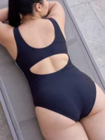 Women Plus Size One Piece Athletic Slimming Line Swimsuit - Image 6