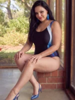 Women Plus Size One Piece Athletic Slimming Line Swimsuit - Image 4